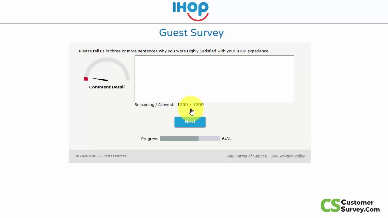 ihop feedback survey